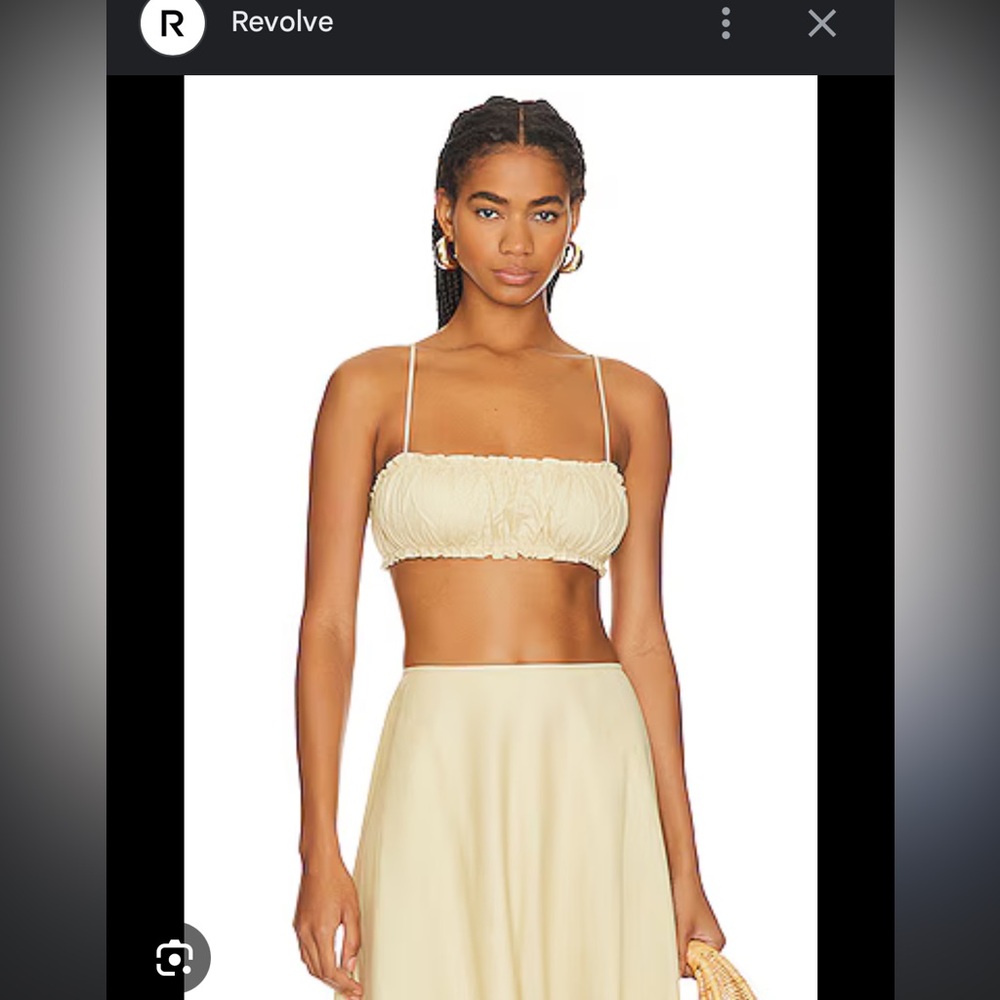 074 NWT WeWoreWhat Revolve Women's Cream Scrunchie Bra Top Size 6